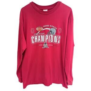 Ohio State National Champions Long Sleeve Shirt Mens XL Red Fiesta Bowl 2003